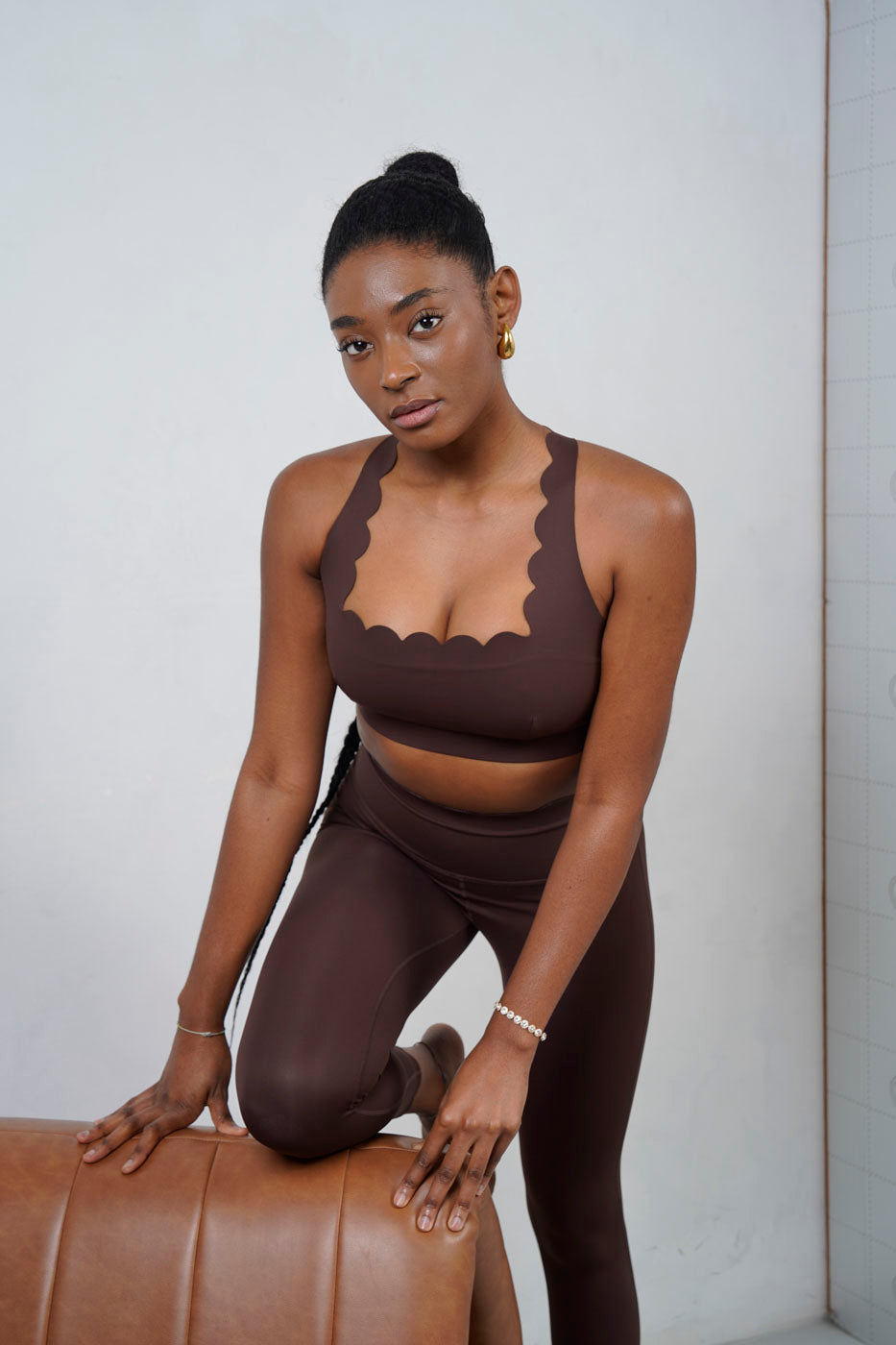 Scallop cross back matching set