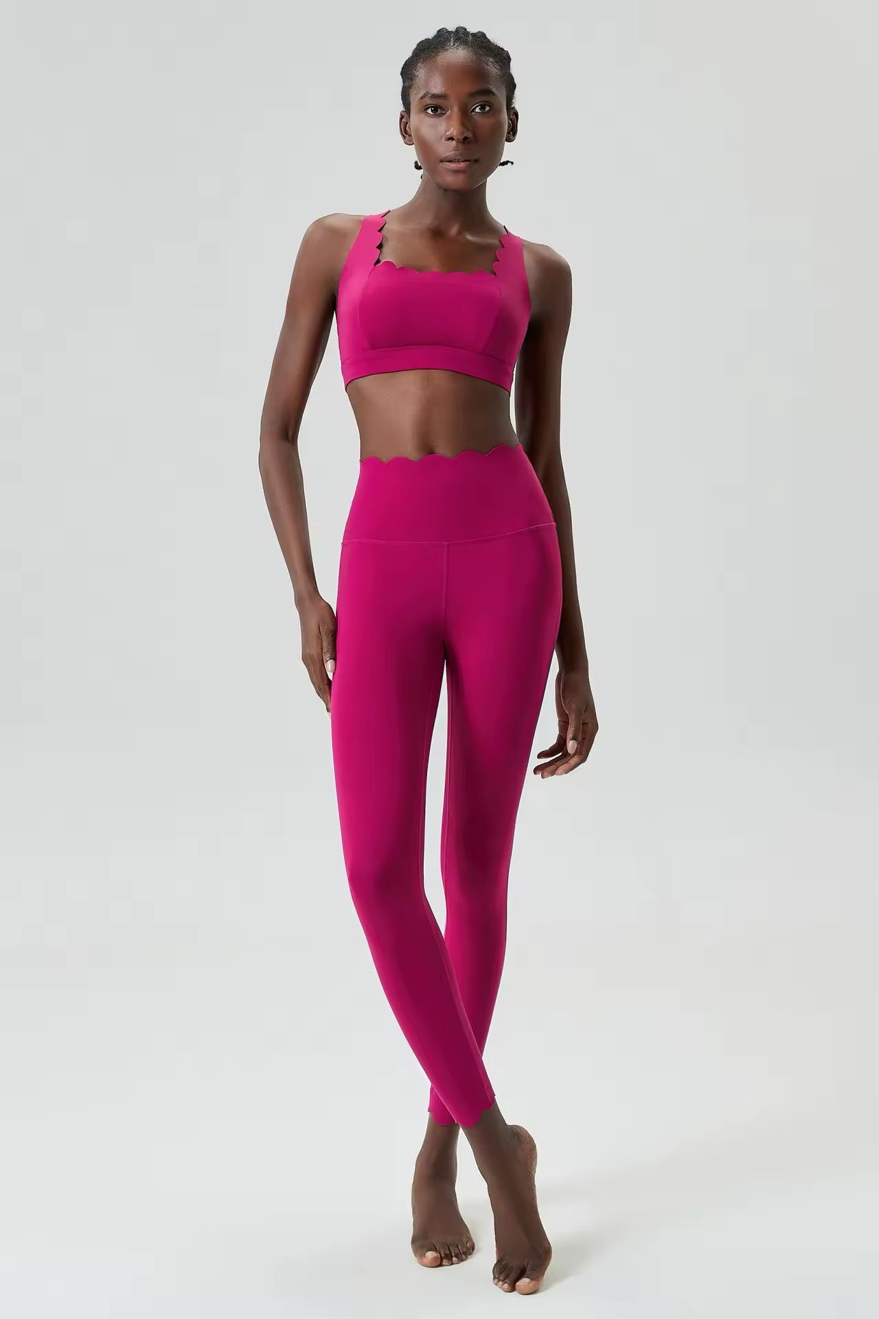 Scallop cross back matching set