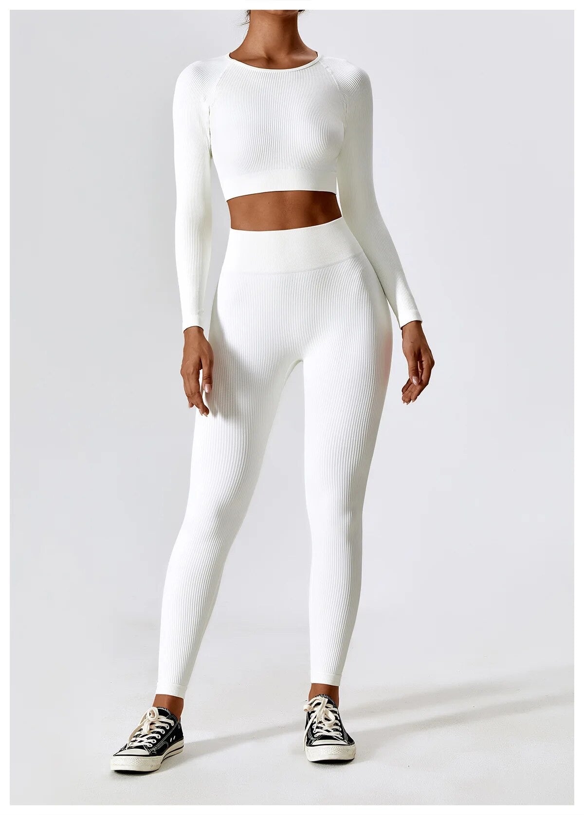 Ribbed set off white