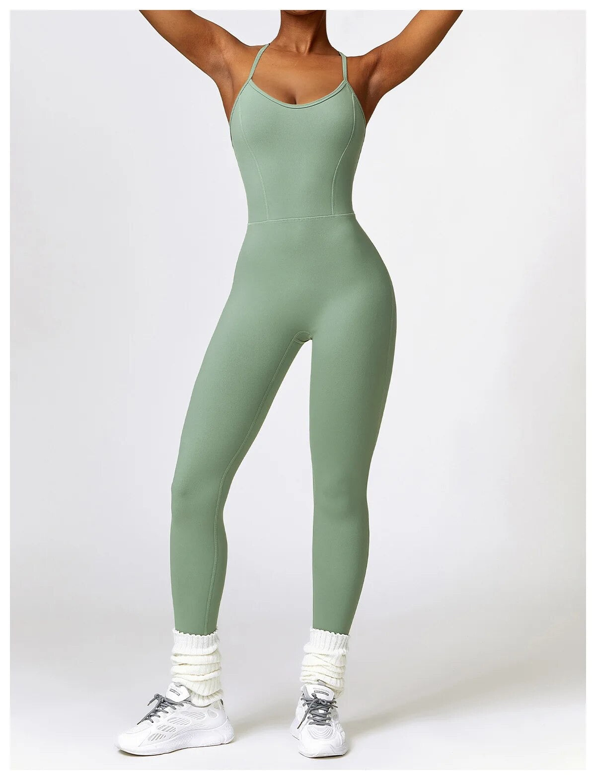 Pilates jumpsuit green sage