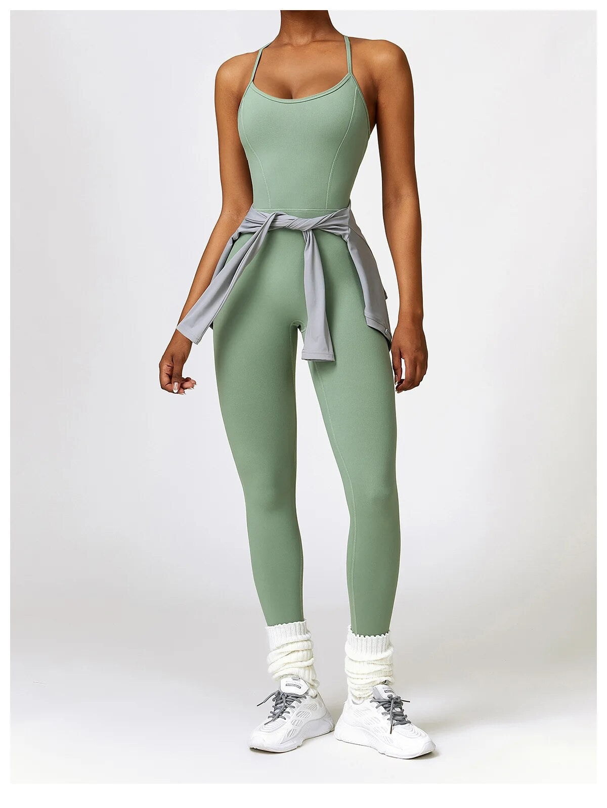 Pilates jumpsuit green sage