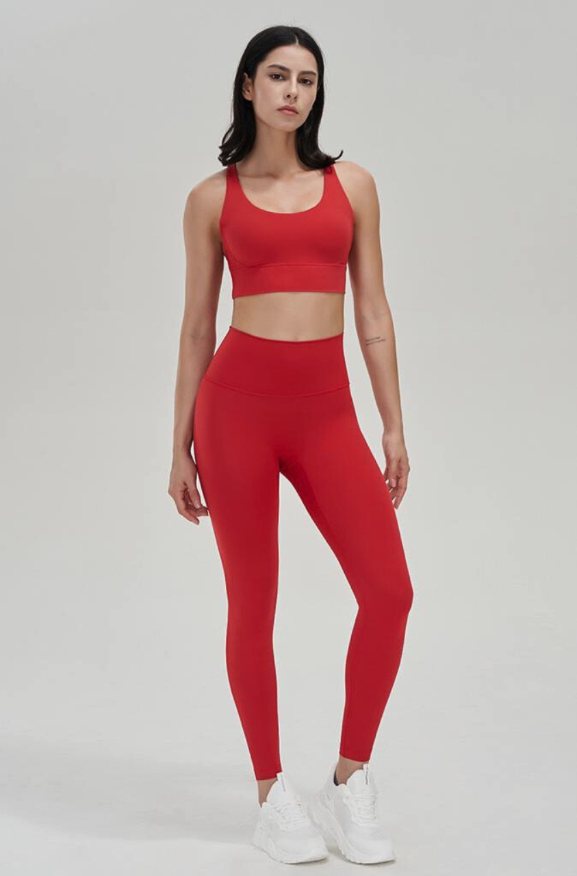 Women matching set red Belsize Activewear