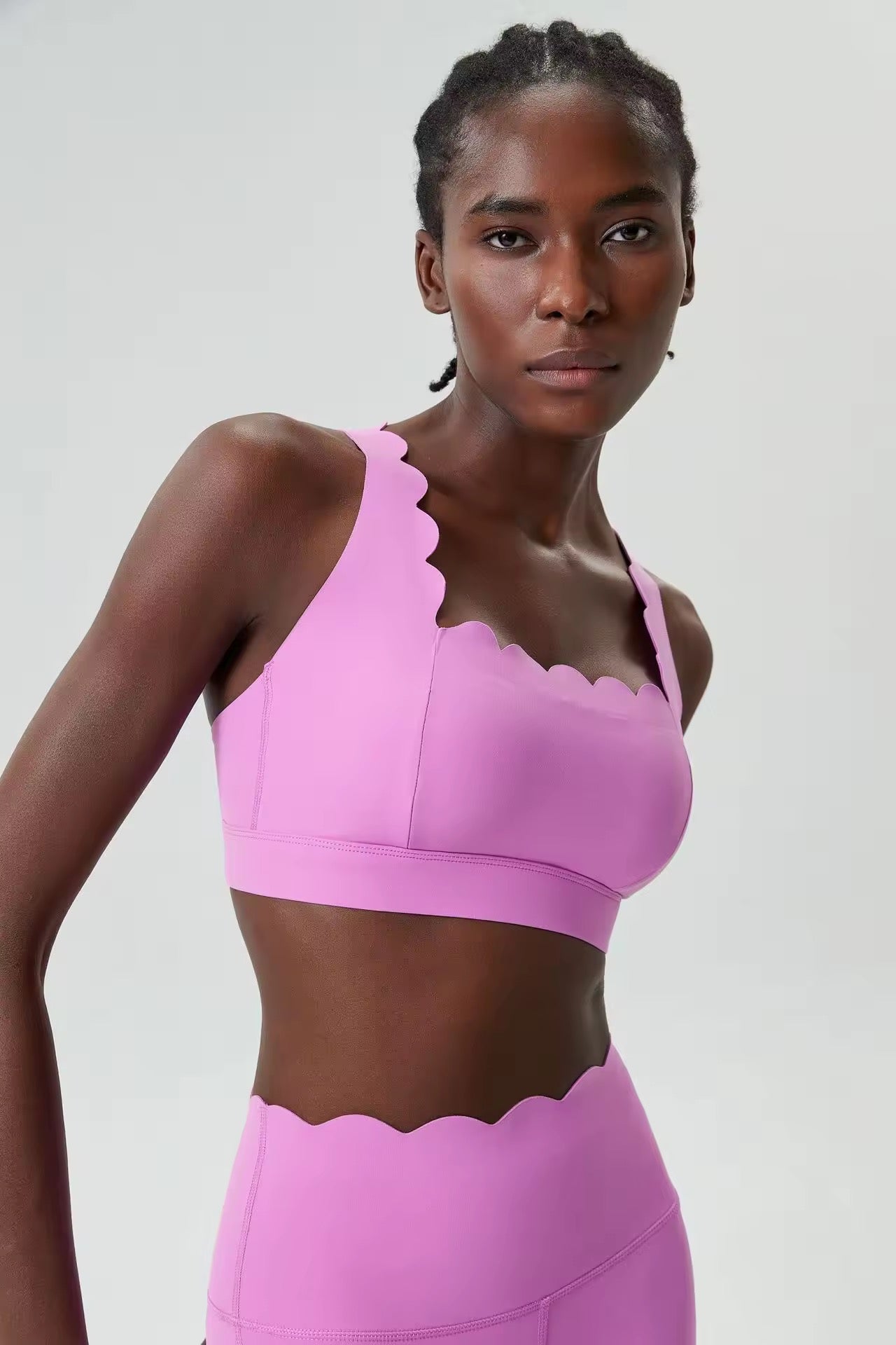 Scallop cross back matching set