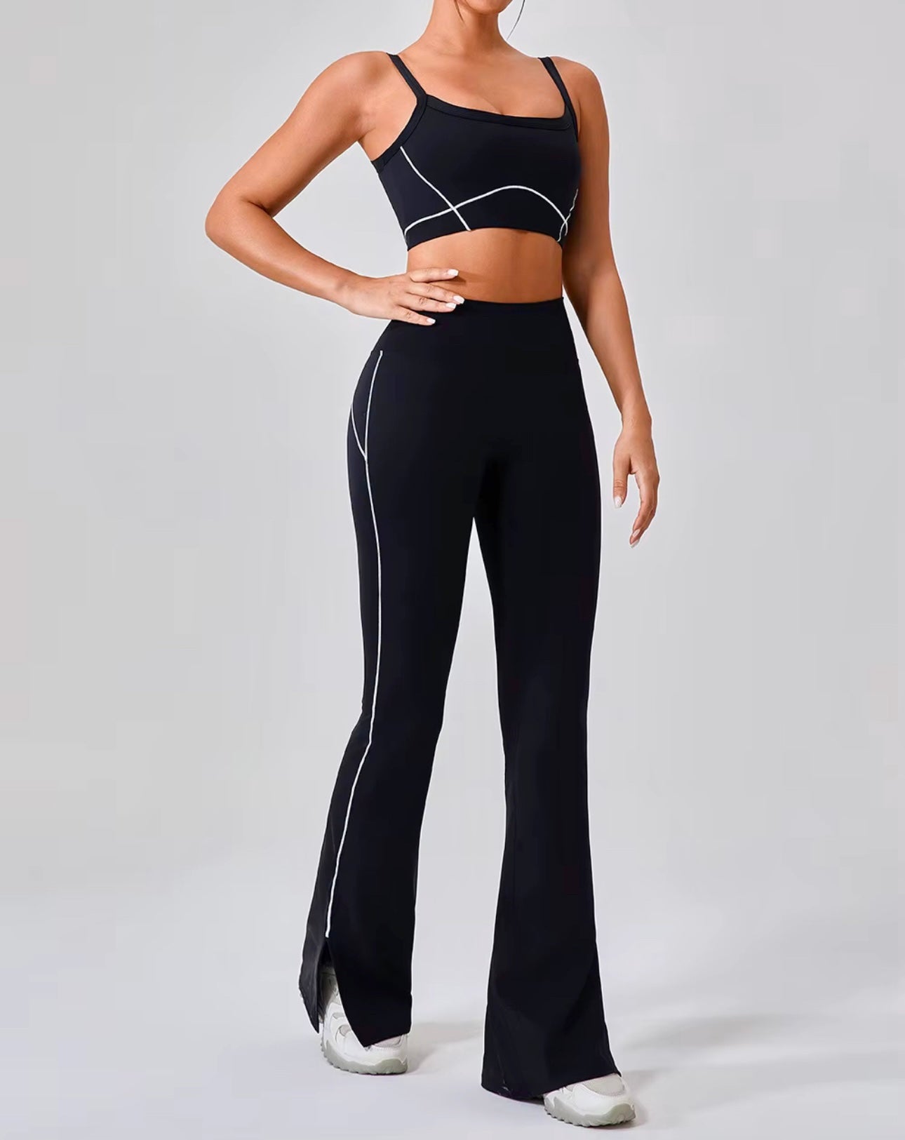Flared leggings and sports bra set