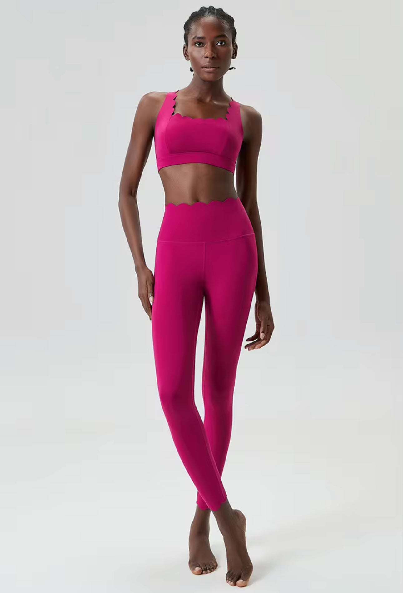 Scallop cross back matching set