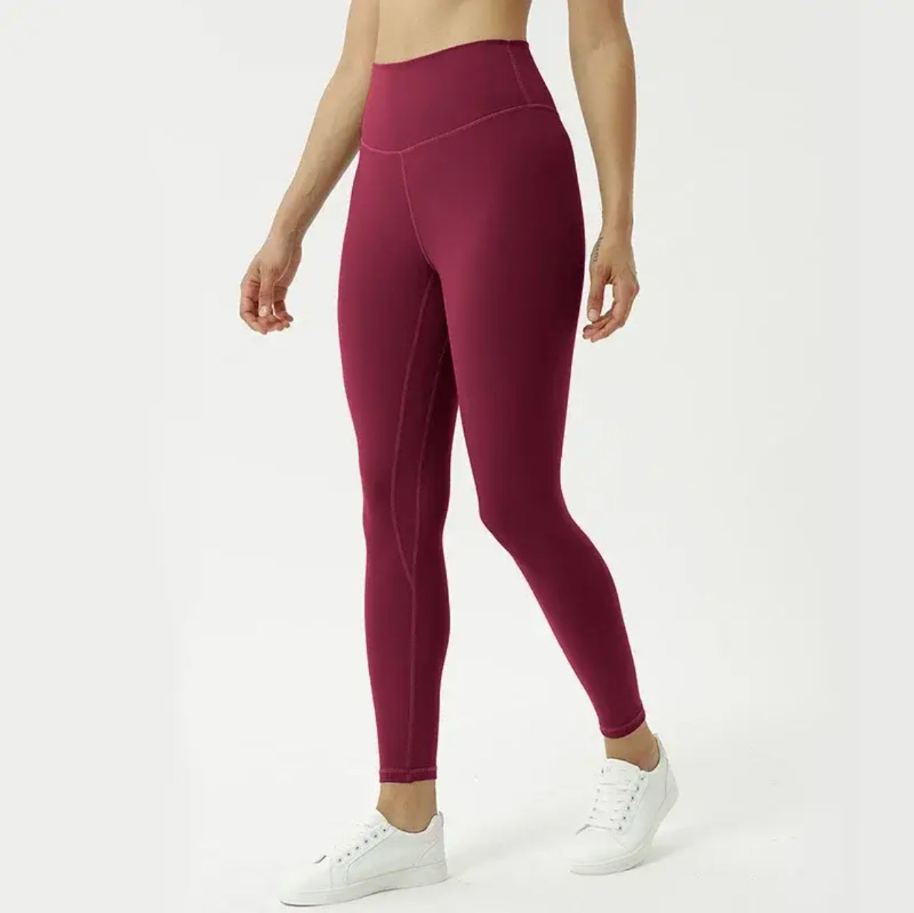 Burgundy airbrush leggings