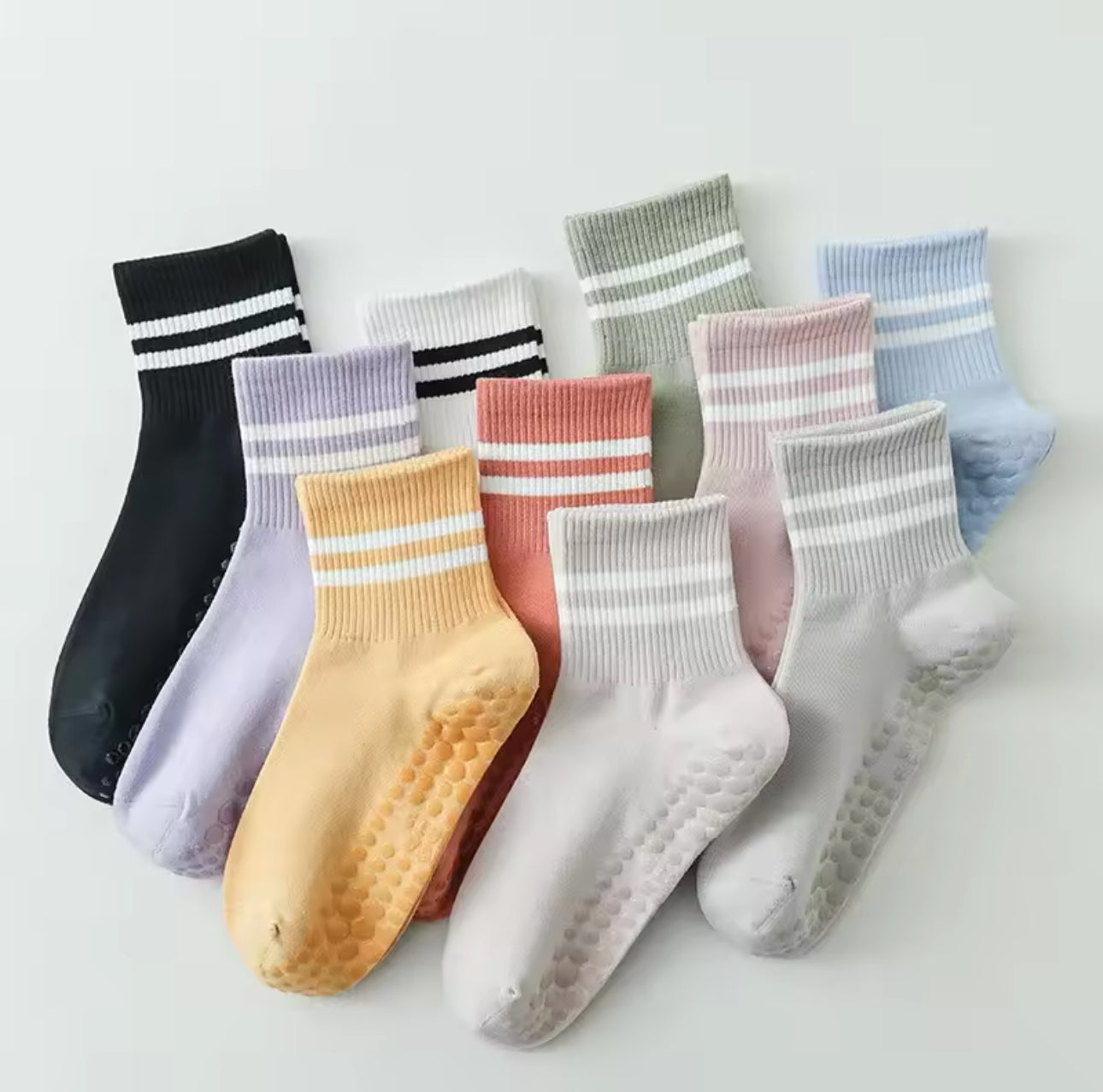 Pilates and yoga grip socks shorter