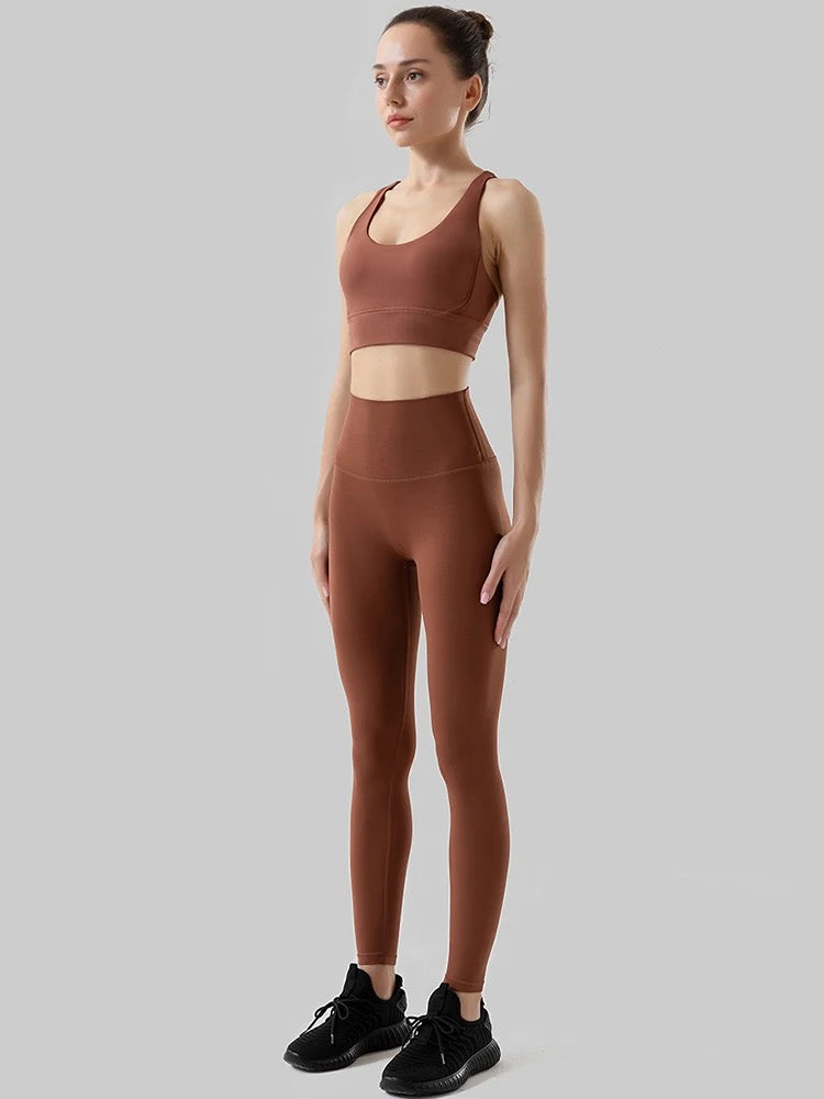 Cross Back Sports Bra Ancient Copper