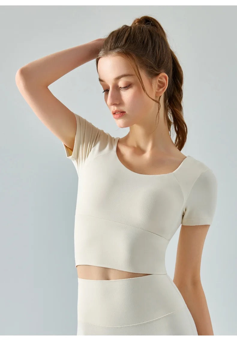 Luna short sleeves pilates set