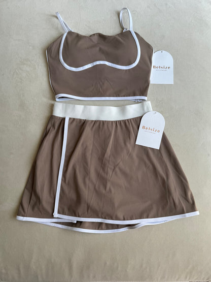 Plush holiday set Skort and sports bra