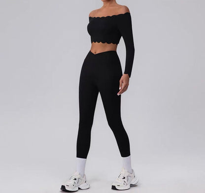 Scallop elegant crop top