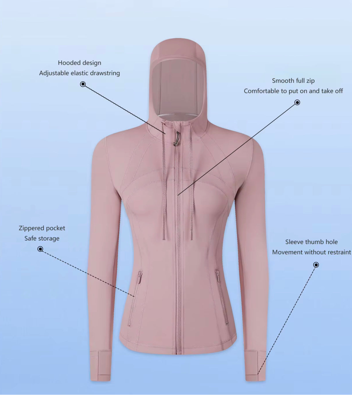 Women fitness zip jacket