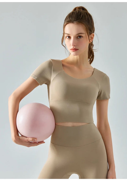 Luna short sleeves pilates set