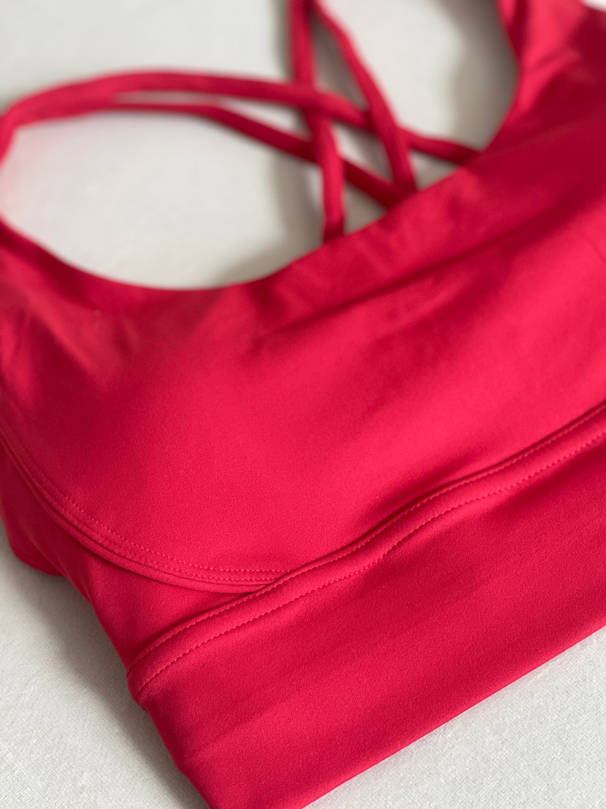 Red high-impact sports bra