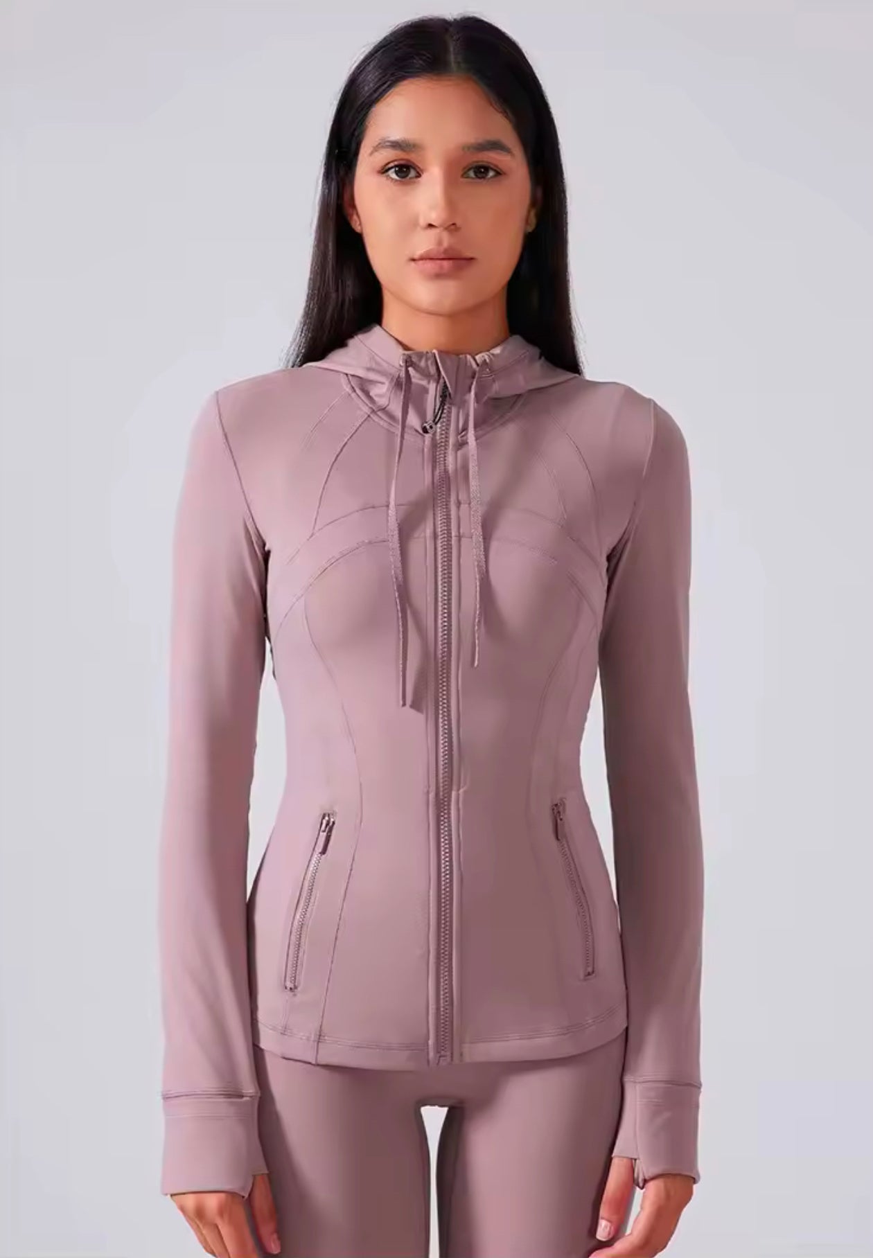 Athletic zip-up jacket for women