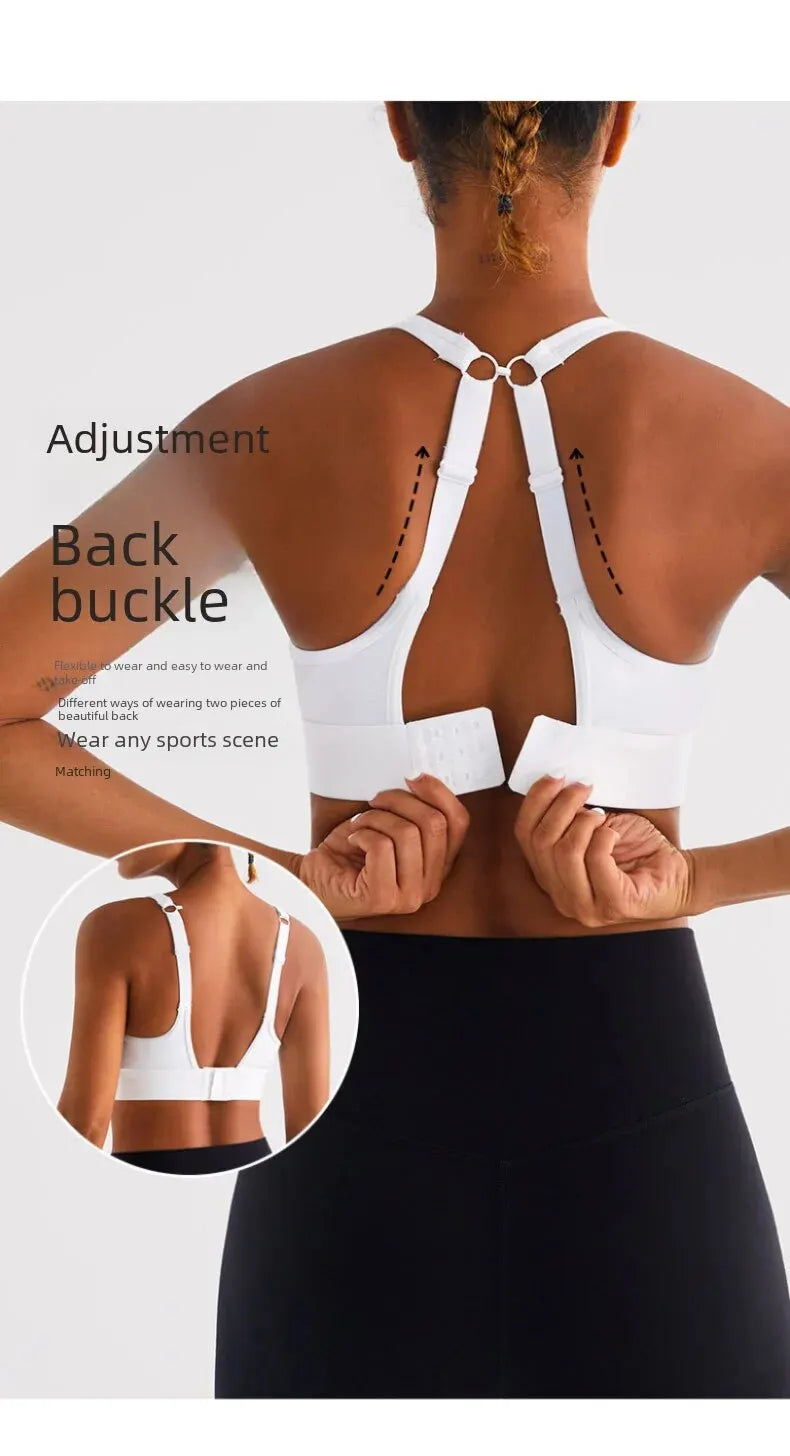 Adjustable sports bra high support
